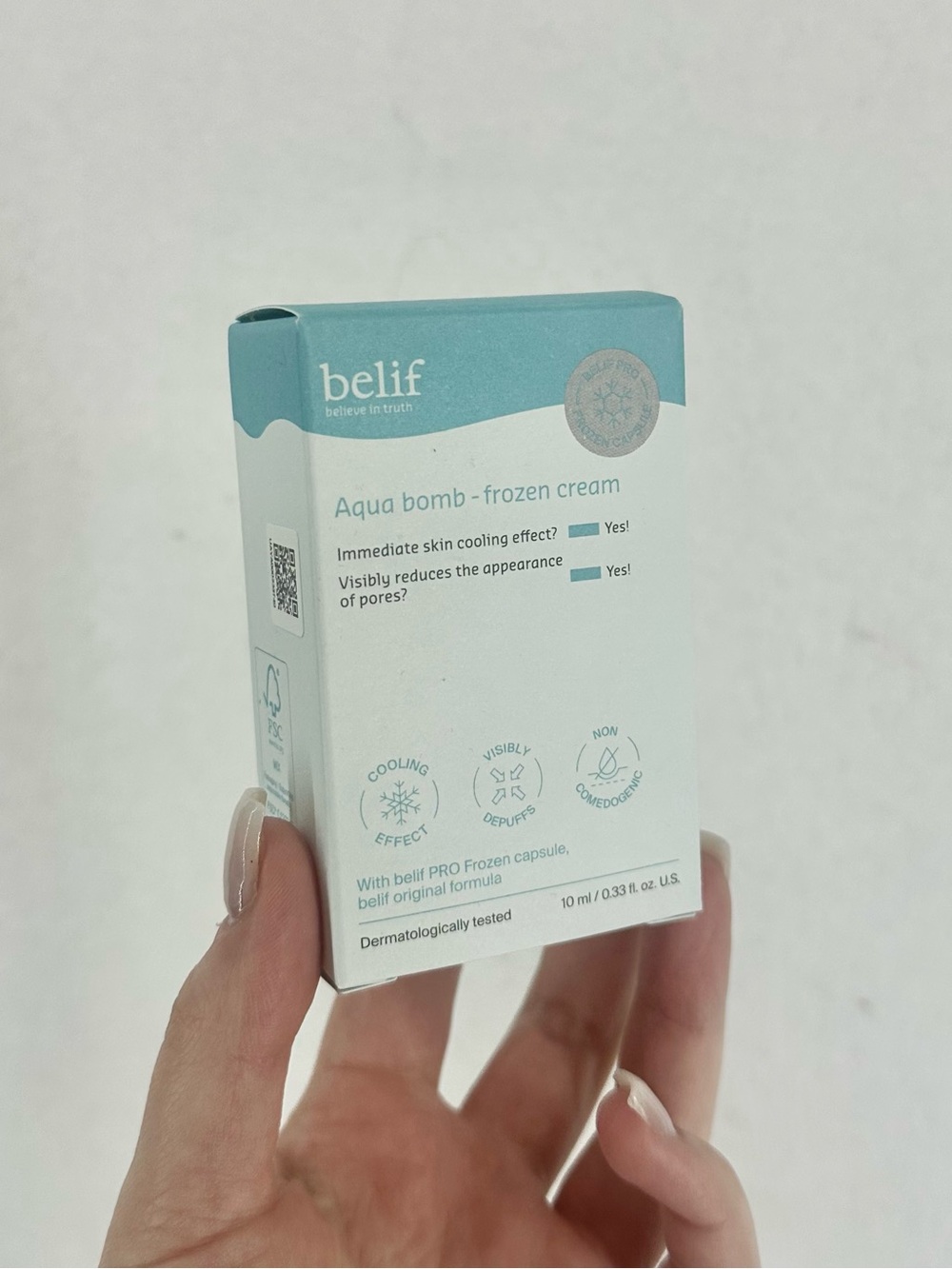 Belif Aqua Bomb Frozen Gel Cream Hydrating Cooling Moisturizer K Beauty 10ML NIB